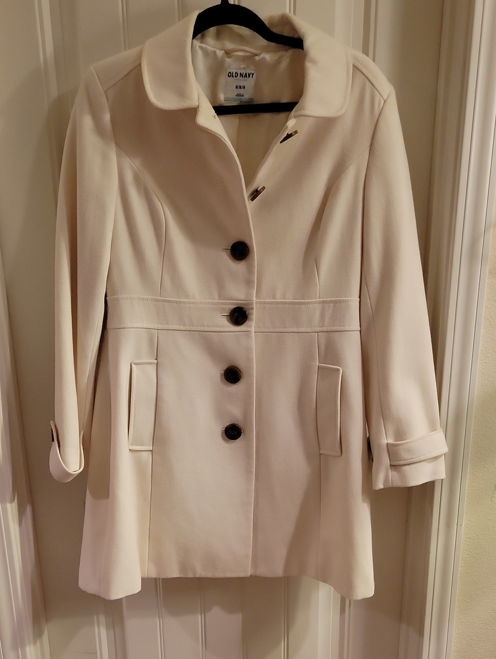 Old Navy Women's Cream Tailored Pea Coat